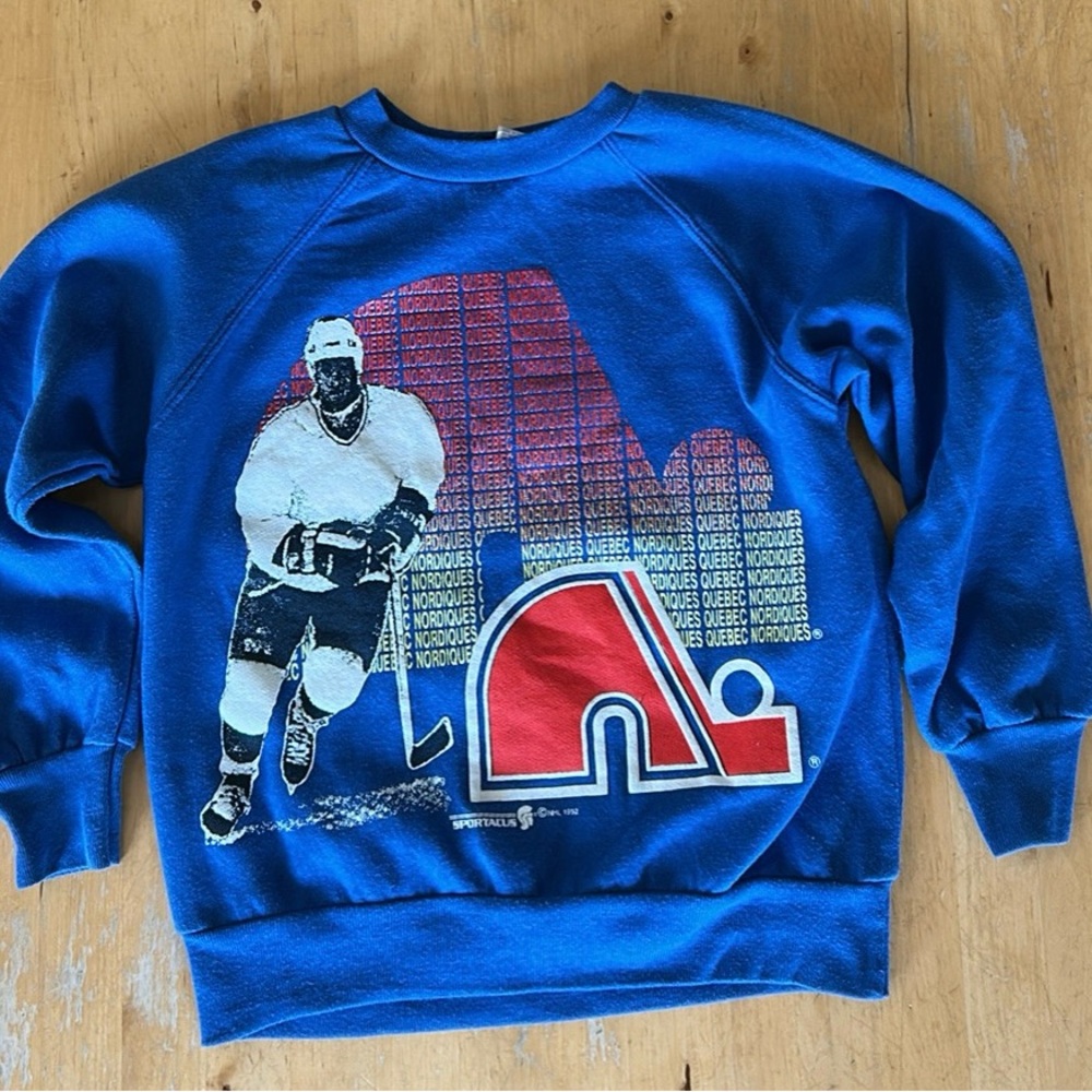 Kids, Nordiques de Québec ,  Vintage Hockey Sweatshirt, 1992, Sportacus, US  5
